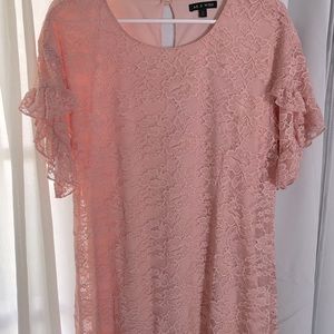 Pink Dress with Ruffles and Lace